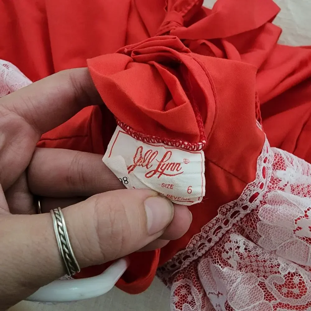 Vintage Jill Lynn Red Ruffle Dress kids 6